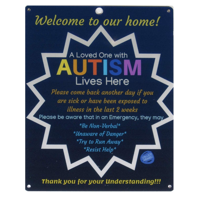 Rolling Buddies Autism Child Door Sign - Blue - Image 1